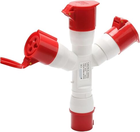 مقبس صناعي واحد إلى ثلاثة 4X32A مقبس طيران ثلاثي الاتجاه مقاوم للماء IP44 1024-3 in Kuwait