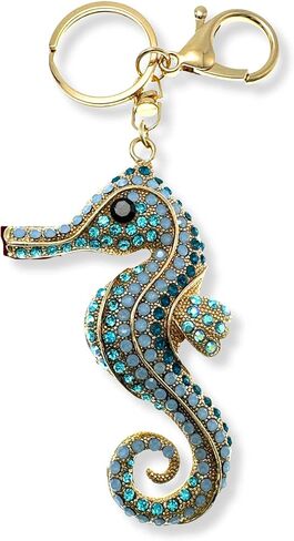 Opalescent Elephant Keychain for Women - Rhinestone Purse Charm with Gold Chain, Split Ring & Lobster Clip - 4.6" Long Bag Accessory in Saudi Arabia