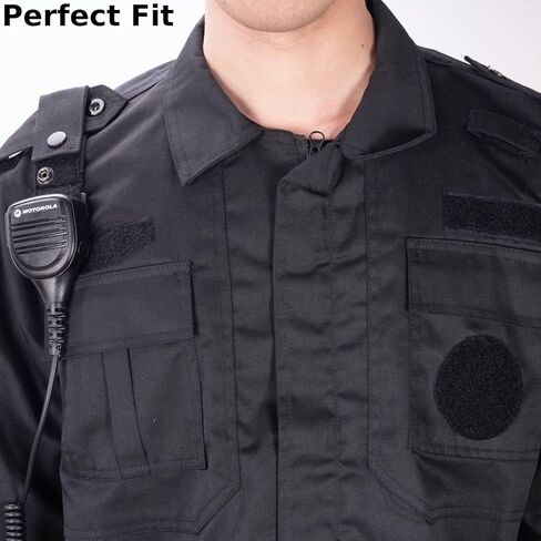 فتحة مشبك لحامل ميكروفون الراديو، ومشابك ميكروفون على الكتف لإنفاذ القانون، حامل ميكروفون أسود تقليدي لزي المستجيب الأول in Kuwait