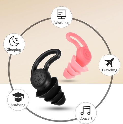 4 Pcs Kids Ear Plugs for Noise Reduction, Soft Silicone Ear Plugs for Kids & Adult, Sleeping, Travel, Concerts, Swimming (2 Colors) in Saudi Arabia