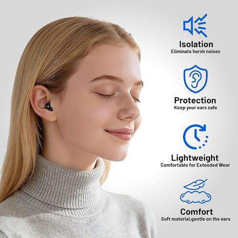 Ear Plugs for Sleeping 32dB Noise Reduction EarPlugs for Noise Cancelling & Sleep, Reusable Travel, Work, Focus & Concert, Ultra Soft with 4 Pairs of Ear Tips & a Portable Case in Saudi Arabia