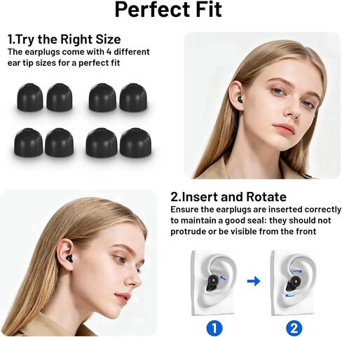 Ear Plugs for Sleeping 32dB Noise Reduction EarPlugs for Noise Cancelling & Sleep, Reusable Travel, Work, Focus & Concert, Ultra Soft with 4 Pairs of Ear Tips & a Portable Case in Saudi Arabia