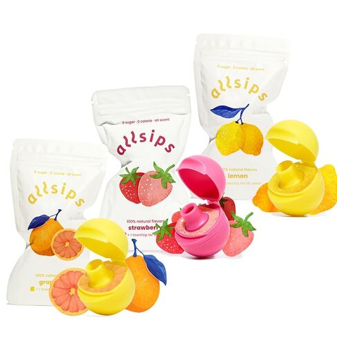 Allsips 3 كبسولات بنكهة ScentSip المنعشة | القرون بنكهة الليمون والجريب فروت والفراولة in Kuwait