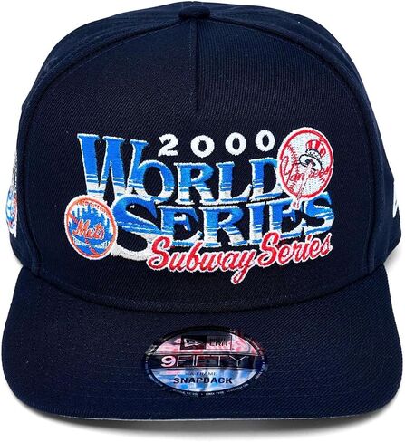 New Era NY New York Yankees Mets 9FIFTY 2000 Subway Series World Series Side Patch Snapback Cap, Hat Navy Blue in Saudi Arabia
