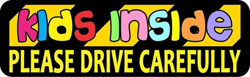 StickerTalk Please Drive Carefully Kids Inside Vinyl Sticker, 10 inches by 3 inches in Saudi Arabia