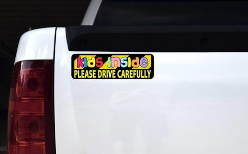StickerTalk Please Drive Carefully Kids Inside Vinyl Sticker, 10 inches by 3 inches in Saudi Arabia