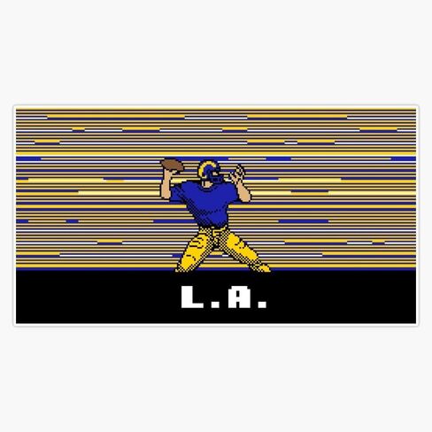 8 Bit Quarterback Los Angeles Window Water Bottle Bumper Sticker Decal 5" in Saudi Arabia