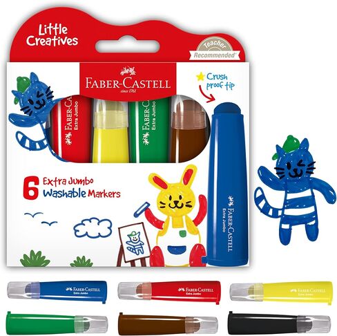 مجموعة Faber-Castell Little Creatives ArtPlay: مجموعة فنية مكونة من 15 قطعة للأطفال الصغار، وأقلام تلوين ضخمة، ومجموعة رسم للأطفال الصغار، ومستلزمات فنية للأطفال، وفنون وحرف يدوية (الأعمار من 3 سنوات فما فوق) in Kuwait