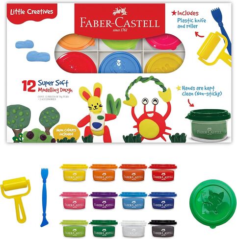 مجموعة Faber-Castell Little Creatives ArtPlay: مجموعة فنية مكونة من 15 قطعة للأطفال الصغار، وأقلام تلوين ضخمة، ومجموعة رسم للأطفال الصغار، ومستلزمات فنية للأطفال، وفنون وحرف يدوية (الأعمار من 3 سنوات فما فوق) in Kuwait