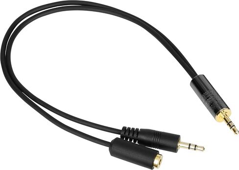Movo MV-RC300 3.5mm TRS to TRS Line to Microphone Attenuator Cable (-25dB) with Headphone Monitoring for DSLR's, Zoom, Tascam, Mixers, and More in Saudi Arabia