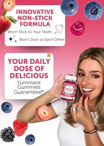 Lunakai USA Made Menopause Relief Gummies – Natural Menopause Supplements for Women with Black Cohosh & L-Theanine – Daily Support for Hot Flashes, Night Sweats & Hormonal Balance, 60ct in Kuwait