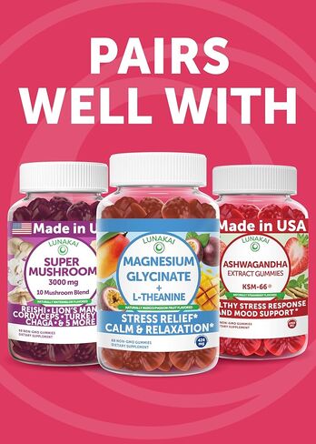 Lunakai USA Made Menopause Relief Gummies – Natural Menopause Supplements for Women with Black Cohosh & L-Theanine – Daily Support for Hot Flashes, Night Sweats & Hormonal Balance, 60ct in Kuwait