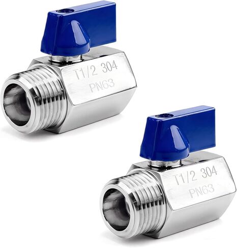 2 قطعة صمام كروي صغير، 1/2 بوصة NPT خيط 304 صمام إغلاق للإناث والذكور من الفولاذ المقاوم للصدأ in Kuwait