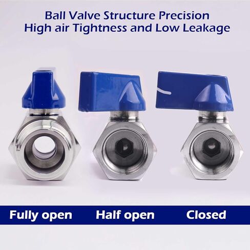 2 قطعة صمام كروي صغير، 1/2 بوصة NPT خيط 304 صمام إغلاق للإناث والذكور من الفولاذ المقاوم للصدأ in Kuwait