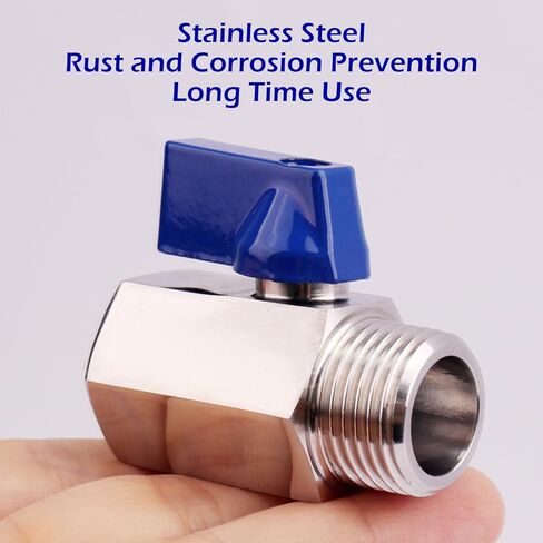 2 قطعة صمام كروي صغير، 1/2 بوصة NPT خيط 304 صمام إغلاق للإناث والذكور من الفولاذ المقاوم للصدأ in Kuwait