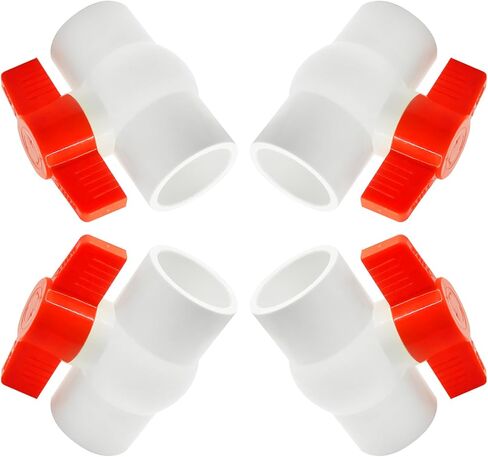 2Pack 2" PVC Ball Valve (Socket x Socket),Schedule 40, Cold Water Pipe Shut-off Valve Socket for Water Supply Lines, Garden Irrigation & Pipe Fitting Systems,Red T-Handle. in Saudi Arabia