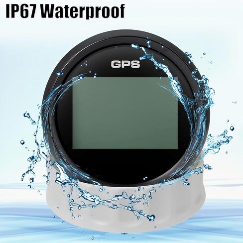 عداد السرعة الرقمي GPS 85 ملم للسيارة والقارب والدراجات النارية - 8 ألوان خلفية (أسود) in Kuwait