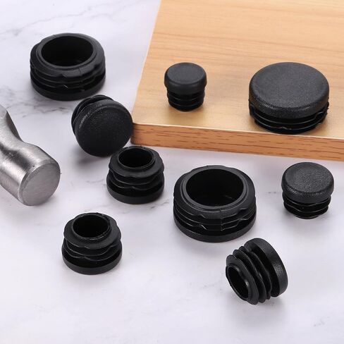 uxcell 4 Pcs Plastic Hole Plugs, 0.87"(22mm) OD Round Ribbed Tubing End Caps Fit 1-3mm Tube Thick, Furniture Leg Inserts for Metal Tubing Chair Table Legs in Saudi Arabia
