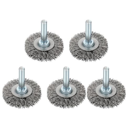 DTGN 2 Inch Wire Wheel Brush for Drill - 10 Pcs - Coarse Carbon Steel Crimping Drill Wire Brush(0.012" Wire Size) - 1/4 Inch Round Shank - Good for Cleaning Rust Paint Abrasive in Saudi Arabia
