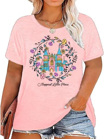 Plus Size Magical Shirts for Women Magical Tee Shirt Family Trip Vacation Tshirt Holiday Summer Graphic Tee Tops in Kuwait
