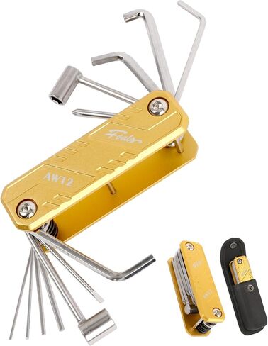 FOALS AW12 12-in-1 Guitar Multi-Functional Tool for Guitar & Bass Setup – Aluminum Pocket Repair Tool with Hex Keys, Screwdrivers & Truss Rod Wrench, Includes Carrying Case in Saudi Arabia