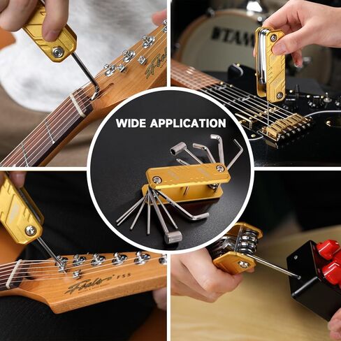 FOALS AW12 12-in-1 Guitar Multi-Functional Tool for Guitar & Bass Setup – Aluminum Pocket Repair Tool with Hex Keys, Screwdrivers & Truss Rod Wrench, Includes Carrying Case in Saudi Arabia
