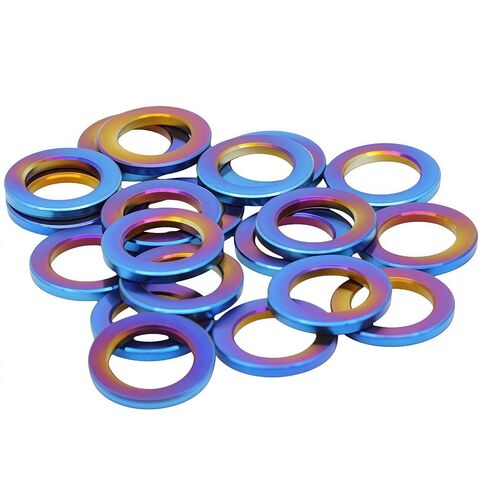 غسالات مسطحة من التيتانيوم M6، 20 عبوة - خفيفة الوزن ومقاومة للتآكل للاستخدامات البحرية والدراجات والطائرات بدون طيار والتطبيقات الخارجية (لون التيتانيوم) in Kuwait