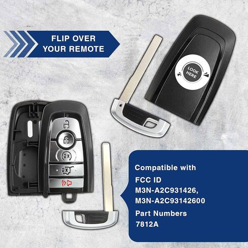 Keyless Option Remote Key Fob Shell Silver Prox Hatch Case For Ford (M3N-A2C93142600) in Saudi Arabia