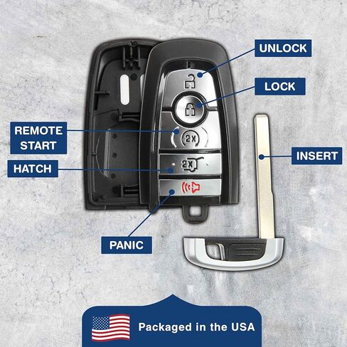 Keyless Option Remote Key Fob Shell Silver Prox Hatch Case For Ford (M3N-A2C93142600) in Saudi Arabia