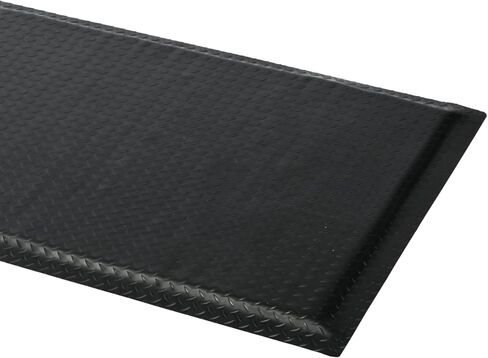 حصير مضاد للتعب مقاس 3 × 6 أقدام صناعي بسمك 15/16 بوصة إسفنجة ناعمة سميكة مريحة لوحة ماسية متينة شديدة التحمل للوقوف غير قابلة للانزلاق سجادة أرضية من الدرجة الصناعية لآلام الساق والظهر (أسود) in Kuwait