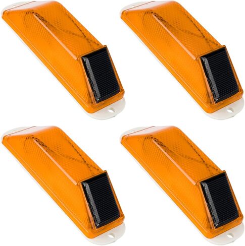 Solar Strobe Warning Light 4-Pack –Traffic Light Super Bright LED Flashing Beacon, Solar Powered Light-Control Warning Lamps, IP54 Waterproof Barricade Flashing Lights for Construction Safety (Red) in Saudi Arabia