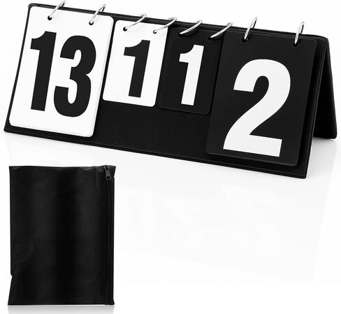 Soulchen Badminton Scoreboard Tennis Score Keeper Portable Double Sided Printing Flip Scoreboards for Volleyball Table Tennis Badminton Sports, 0-3 for Sets, 0-30 for Points in Saudi Arabia