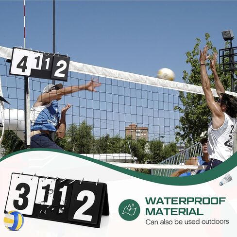Soulchen Badminton Scoreboard Tennis Score Keeper Portable Double Sided Printing Flip Scoreboards for Volleyball Table Tennis Badminton Sports, 0-3 for Sets, 0-30 for Points in Saudi Arabia