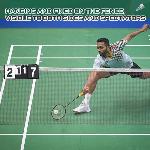 Soulchen Badminton Scoreboard Tennis Score Keeper Portable Double Sided Printing Flip Scoreboards for Volleyball Table Tennis Badminton Sports, 0-3 for Sets, 0-30 for Points in Saudi Arabia