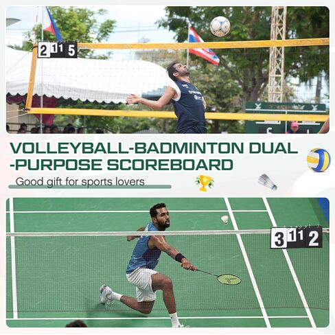 Soulchen Badminton Scoreboard Tennis Score Keeper Portable Double Sided Printing Flip Scoreboards for Volleyball Table Tennis Badminton Sports, 0-3 for Sets, 0-30 for Points in Saudi Arabia