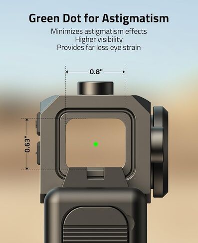 CVLIFE BearMight Solar Enclosed Green Dot Sight for ACRO, 3 MOA Dot with Auto-Brightness & Motion Awake, 5000G Shockproof for Compact Pistols, Includes Adapters for RMR/RMS/RMSc/Picatinny in Saudi Arabia
