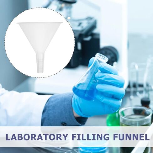 SHINEOFI 5 قطع 100 مم من قمع تعبئة المختبرات البلاستيكية، مسارات علمية مثلثة من البولي بروبيلين للتجربة واستخدام الترشيح in Saudi Arabia