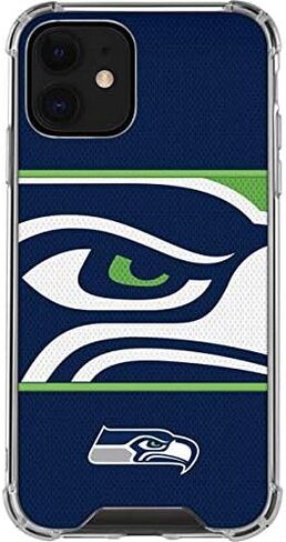 Skinit Clear Phone Case Compatible with iPhone 12 - Officially Licensed NFL Seattle Seahawks Zone Block Design in Saudi Arabia