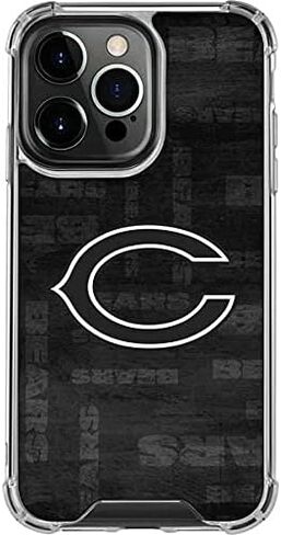 Skinit Clear Phone Case Compatible with iPhone 13 Pro - Officially Licensed NFL Chicago Bears Black & White Design in Saudi Arabia