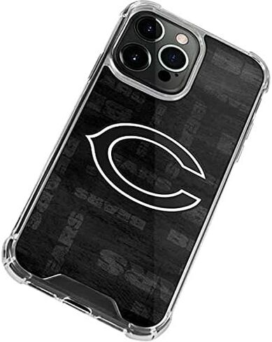 Skinit Clear Phone Case Compatible with iPhone 13 Pro - Officially Licensed NFL Chicago Bears Black & White Design in Saudi Arabia