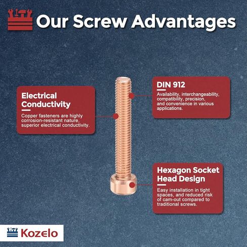 8 قطعة M8 مقبس غطاء الرأس مسامير البراغي والصواميل مجموعة متنوعة - [M8-1.25x50mm] برغي سداسي من النحاس الأحمر ملولب بالكامل لاستخدام الطابعة ثلاثية الأبعاد in Kuwait