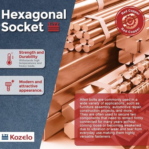 8 قطعة M8 مقبس غطاء الرأس مسامير البراغي والصواميل مجموعة متنوعة - [M8-1.25x50mm] برغي سداسي من النحاس الأحمر ملولب بالكامل لاستخدام الطابعة ثلاثية الأبعاد in Kuwait