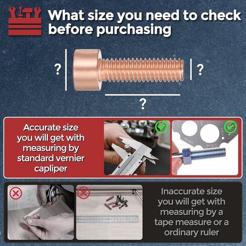 8 قطعة M8 مقبس غطاء الرأس مسامير البراغي والصواميل مجموعة متنوعة - [M8-1.25x50mm] برغي سداسي من النحاس الأحمر ملولب بالكامل لاستخدام الطابعة ثلاثية الأبعاد in Kuwait