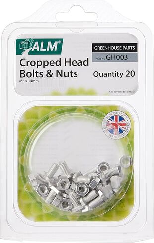 Alm Aluminium Cropped Head Nuts & Bolts (Pack 20) - GH003, Silver in Saudi Arabia