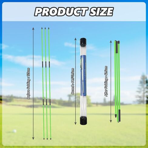 flintronic Golf Alignment Stick, Golf Practice Training Aid, Collapsible Golf Practice Rods for Aiming, Putting, Full Swing, Posture Corrector, with Clear Tube Case in Kuwait