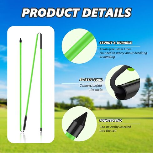 flintronic Golf Alignment Stick, Golf Practice Training Aid, Collapsible Golf Practice Rods for Aiming, Putting, Full Swing, Posture Corrector, with Clear Tube Case in Kuwait
