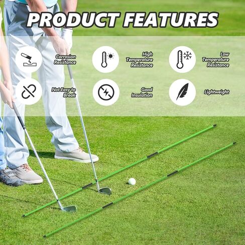 flintronic Golf Alignment Stick, Golf Practice Training Aid, Collapsible Golf Practice Rods for Aiming, Putting, Full Swing, Posture Corrector, with Clear Tube Case in Kuwait