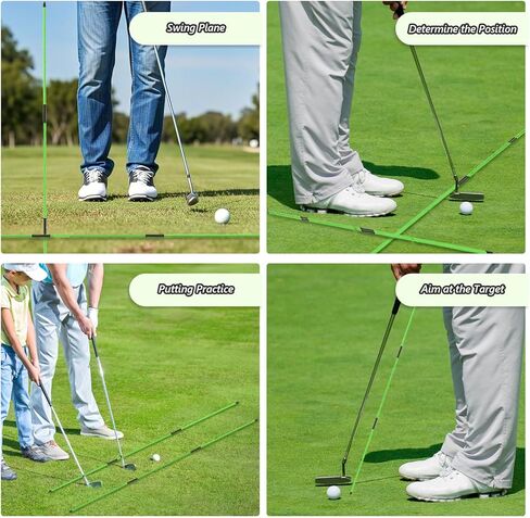 flintronic Golf Alignment Stick, Golf Practice Training Aid, Collapsible Golf Practice Rods for Aiming, Putting, Full Swing, Posture Corrector, with Clear Tube Case in Kuwait