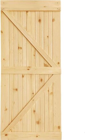 Kimberly Bay K-Bar الصلبة الصنوبر الأساسية غير المكتملة الداخلية باب الحظيرة بلاطة DIY كيت 83.5 بوصة × 36 بوصة. in Saudi Arabia