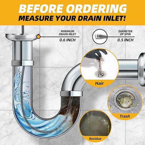 مثقاب الصرف الصحي، ثعبان الصرف مع محول المثقاب، أداة إزالة انسداد الشعر في الحمام بطول 25 قدم، شديدة التحمل ومرنة من الصلب in Kuwait